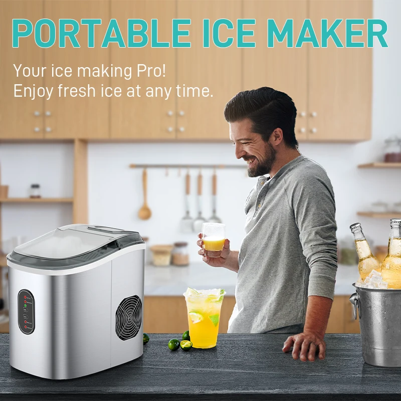  Portable Electric 110v/220v Automatic Stainless Steel Housing Ball Ice Maker Making