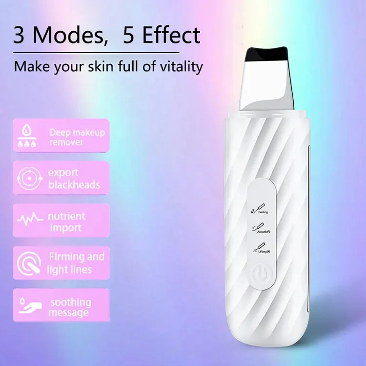 Ultrasound Beauty Instrument Portable Sonic Spatula Facial Ionic Peeling Beauty Machine Facial Ultrasonic Skin Scrubber