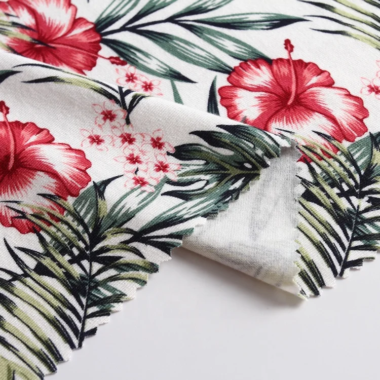 
Floral brush knitted textile stretch dty brush print fabric polyester spandex fabric and textiles for clothing 