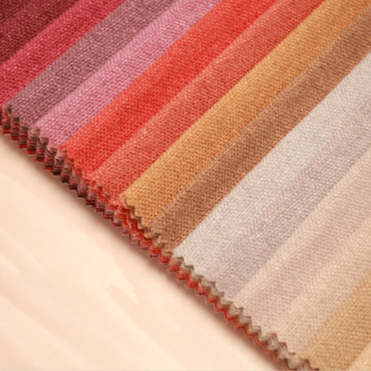 Curtain Colorful Orange Cheap 100% Polyester sofa upholstery  Fabric For Living Room Bedroom Office