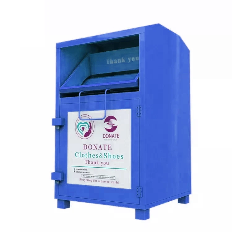 Customized Clothing Donation Bins Galvanized Steel Clothing Containers Charity Collection Donation Drop Box