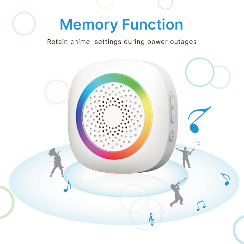 Wireless Doorbell No Battery required Waterproof Self-Powered Door bell Sets Home Outdoor Kinetic Ring Chime Doorbell