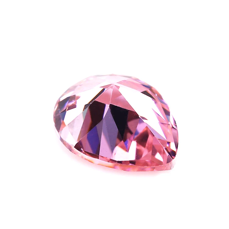 China Factory price Wholesale diverse 3A Quality pink garnet colors cz stone Pear cut 5x3mm 9x6mm Synthetic cubic zircon