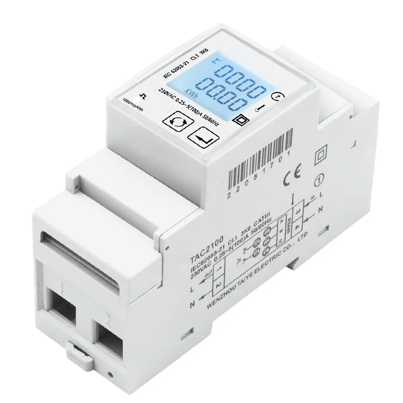 One Pulse Output With RS485 K W VA A V KWH 45-65Hz SDM Modbus 230V Multifunction Energy Meter Single-Phase