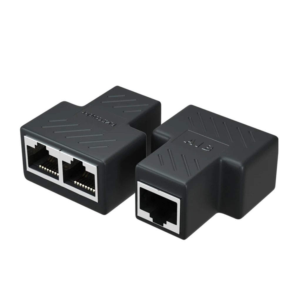 RJ45 Splitter Connector Adapter Ethernet Lan Y Splitter for 2 Computers