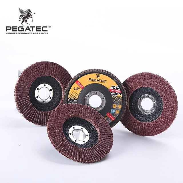 PEGATEC 4' 4 1/2 Inch 7' 9' Grit 40 60 80 120 Aluminum Oxide Steel Grinding Stainless Steel Flap Disc Wheel