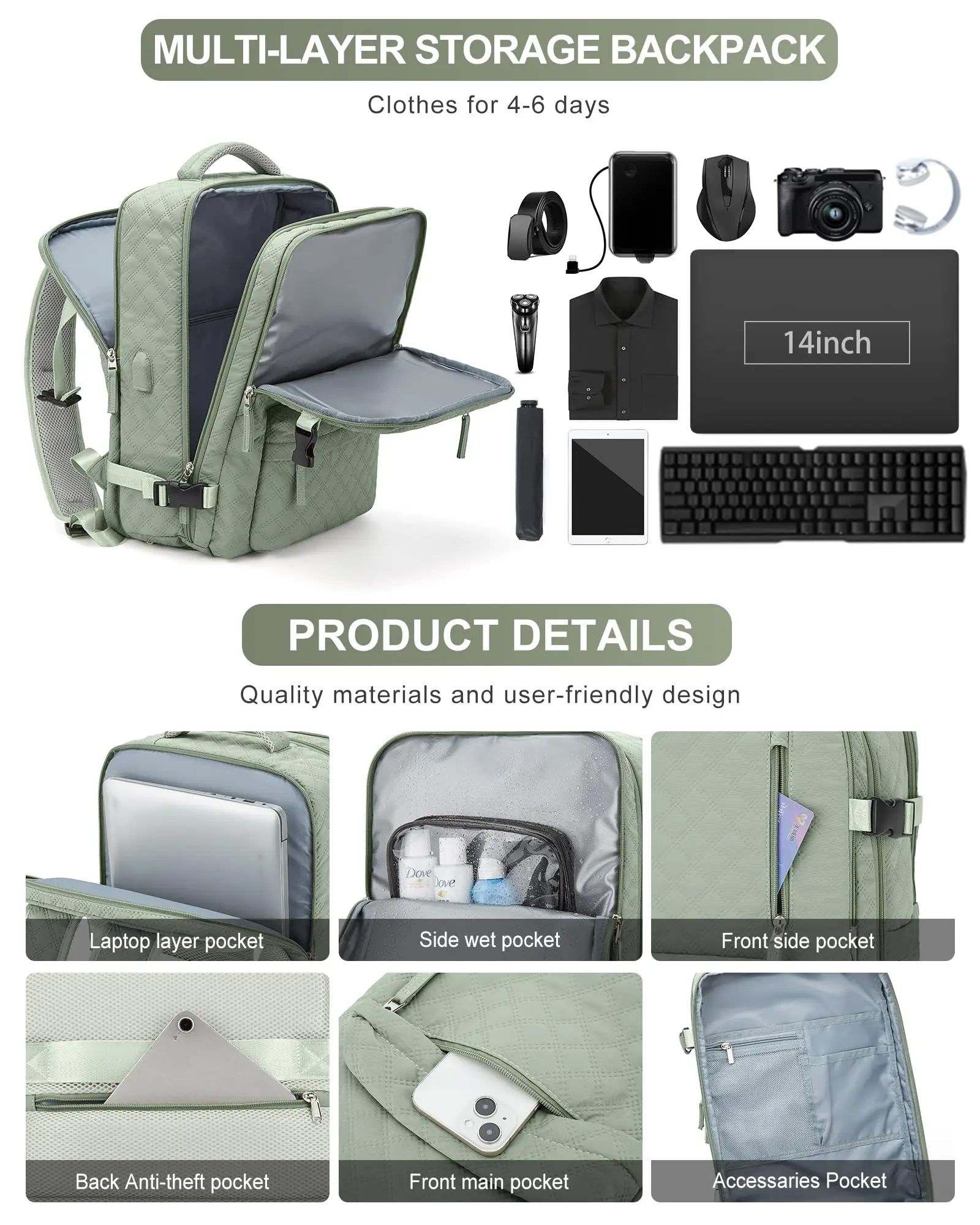 High Quality USB Charging Anti- theft  Business Bag For Men For Women Laptop Backpack