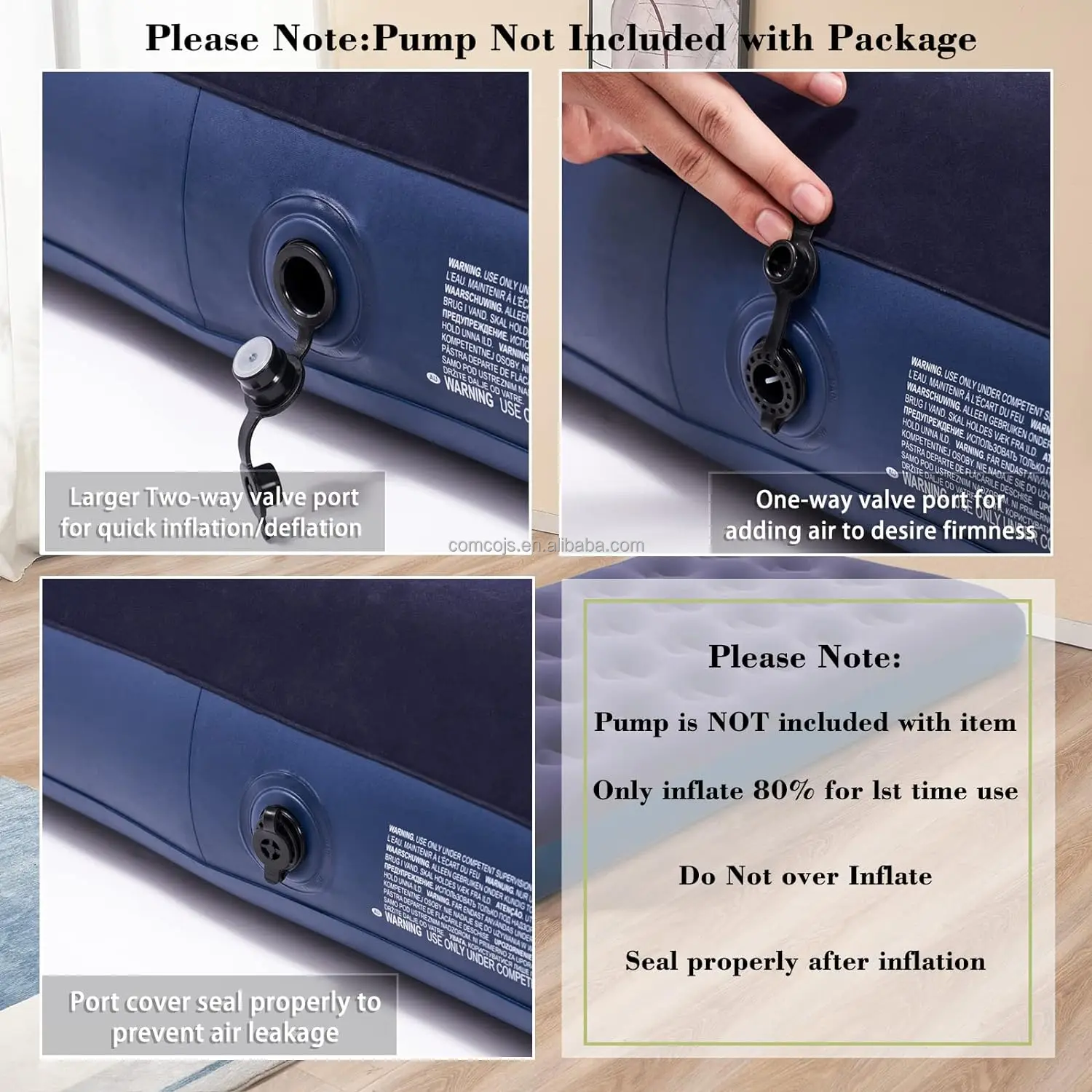 Single Camping Air Mattress PVC Inflatable Bed Blow Up Bed Folding Inflatable Mattress For Adult Travel Comfort Without Pump