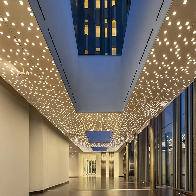 US popular ideal architectural perforated aluminum LED ceiling panel