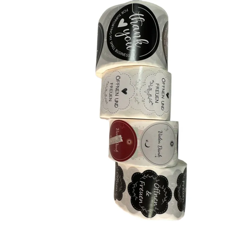 Wholesale Custom Thank You Self-Adhesive Stickers Synthetic Paper Label Stickers For Packaging