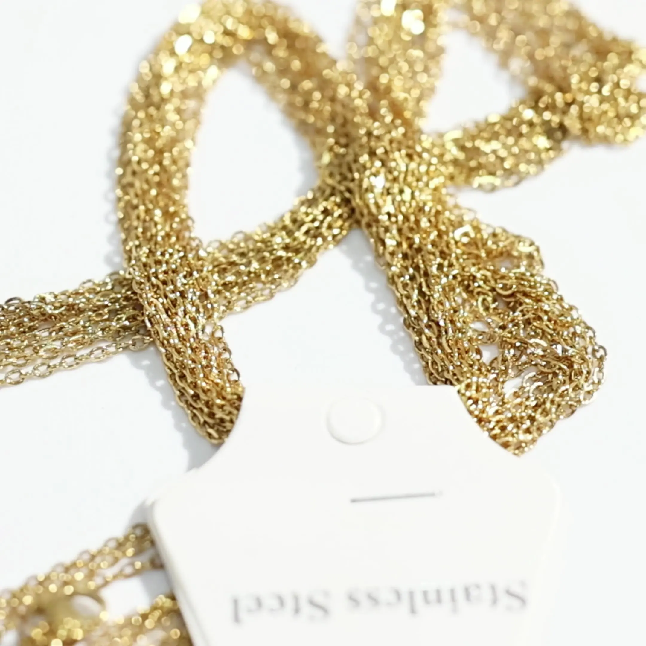 45cm stainless steel chain 1.4mm O-word pressed batch corner cross chain Silver gold plated necklace DIY jewelry chain