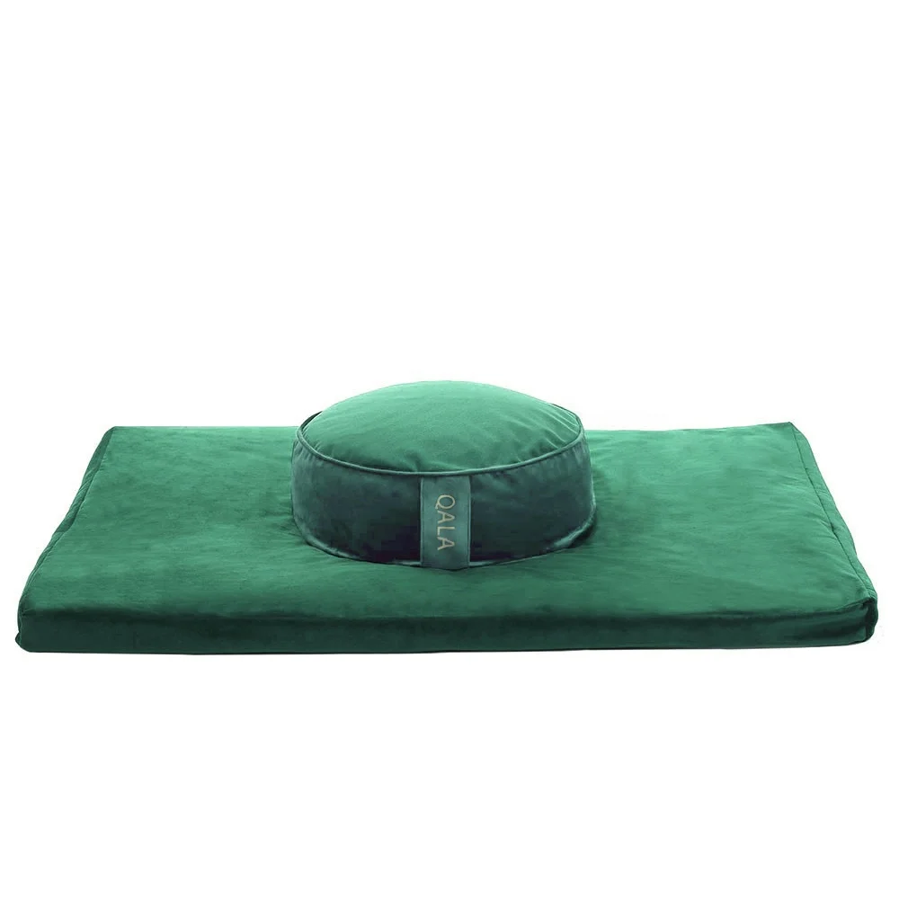 Harbour eco friendly Velvet Organic Buckwheat Foldable Zafu Zabuton Set