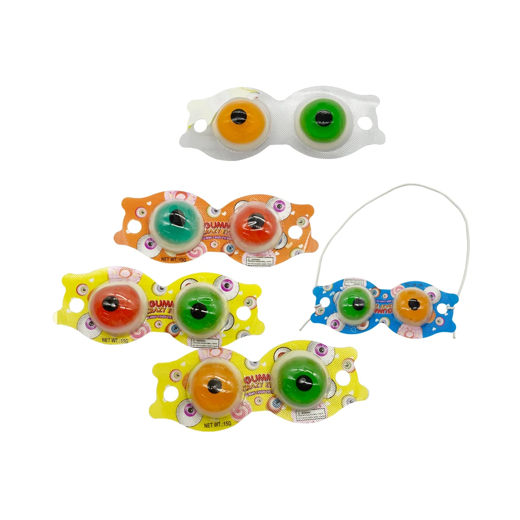 Eyeglass Shape Fruity Flavor Gummy Crazy Eyes Ball Gummy Jelly