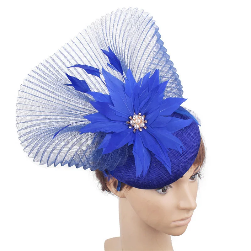Fashion women hat  And Fascinators Feather Fascinator For Party Bases
