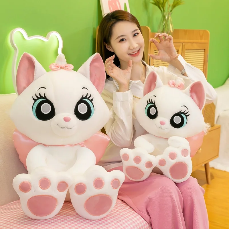 Cute Mary Cat Plush Toy Unisex Super Soft Comforter Pillow Bear Type with PP Cotton Filling Washed Technics Birthday Gift Kids