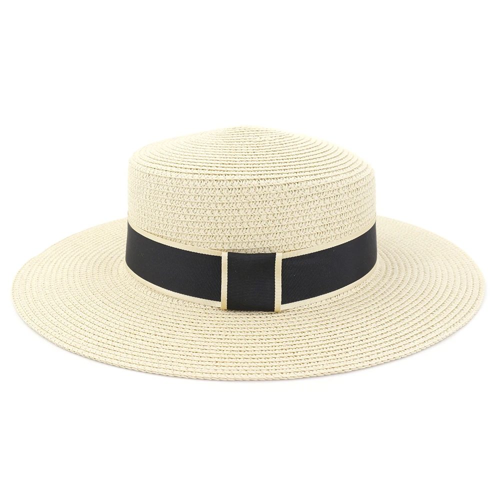 Flat Top Hats Fashionable Women Straw Hats Sun Outside Beach