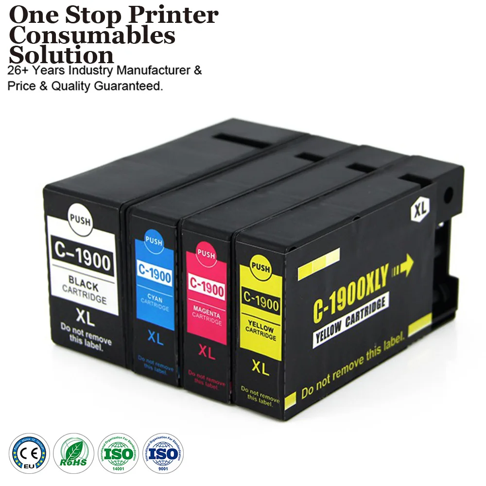 INK-мощность PGI-1900 PGI-1900XL 1900XL Премиум Совместимость Цветной струйный картридж с чернилами для Canon Maxify MB2390 принтер