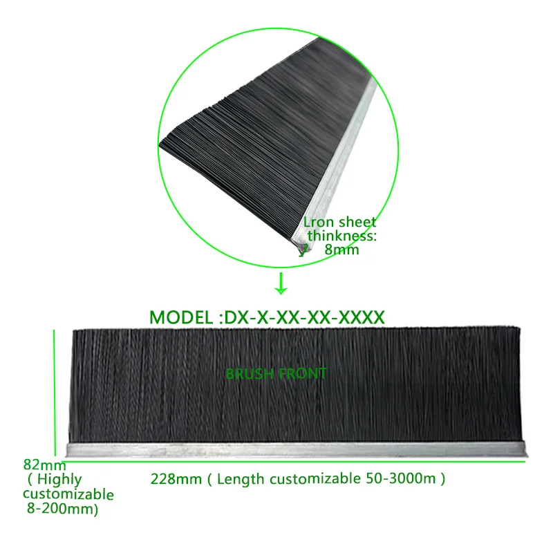 RTS Strip Brush For Sever Room Raised Floor Grommet UL94-V2 PP Bristles Cable Seal Brush For Wiring Box