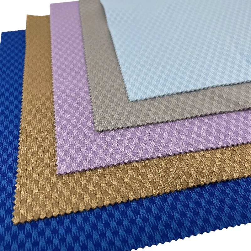 Competitive Price New Design 150cm Jacquard fleece Fabric Scuba Knitting Stretch Spacer Mesh for Girls Dyed Pattern Bag Material