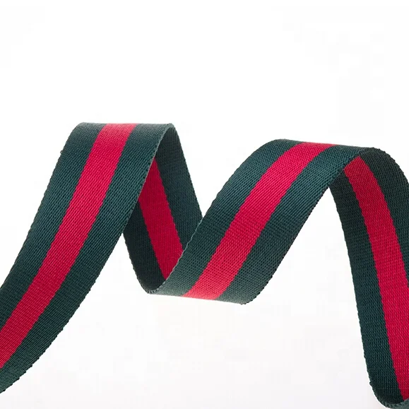 2/2.5/3.2/3.8/5 CM Recycled Striped Cotton Webbing for Bag Strap