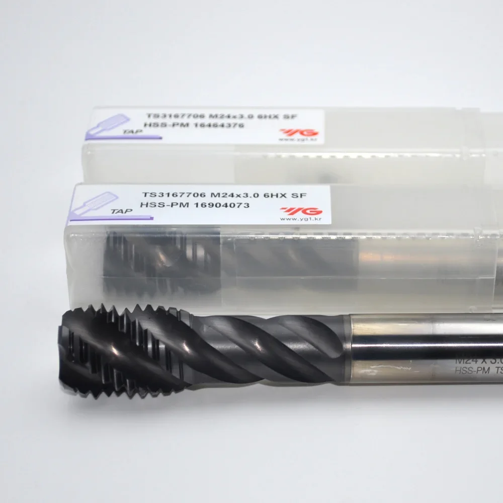 1PC Korea Orginal YG1 HSS-PE X-Coated Metric Spiral Fluted Tap Threading Tools M24x3.0 6HX SF M20x2.5 6HX SF  CNC Thread Tap
