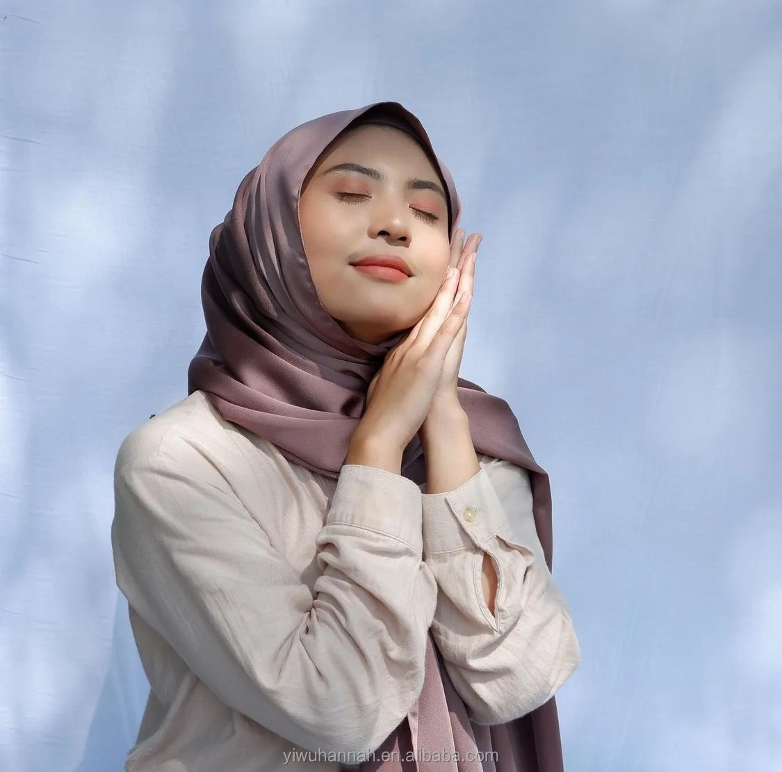 Latest Fashion luxury long scarves shawls solid color Crepe satin silk matte satin hijab