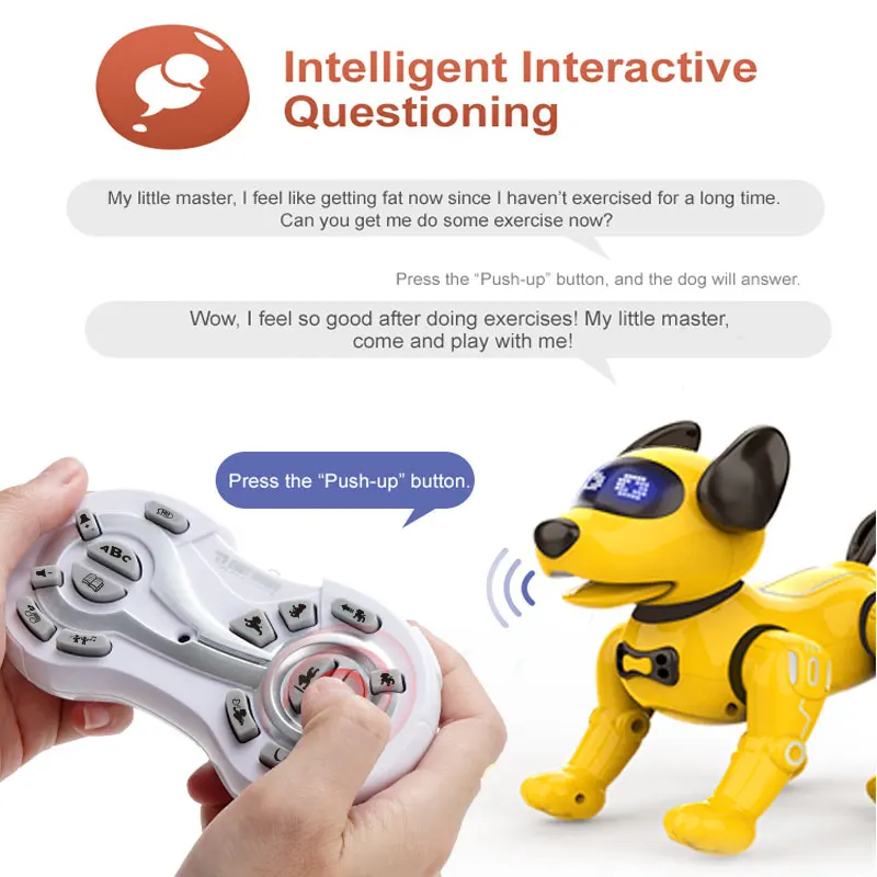 JJRC R19 Tiktok Hot Selling Intelligent Sensing Interactive Puppy RC Robot Voice Command Robotic Handstand Dancing Dog Robot