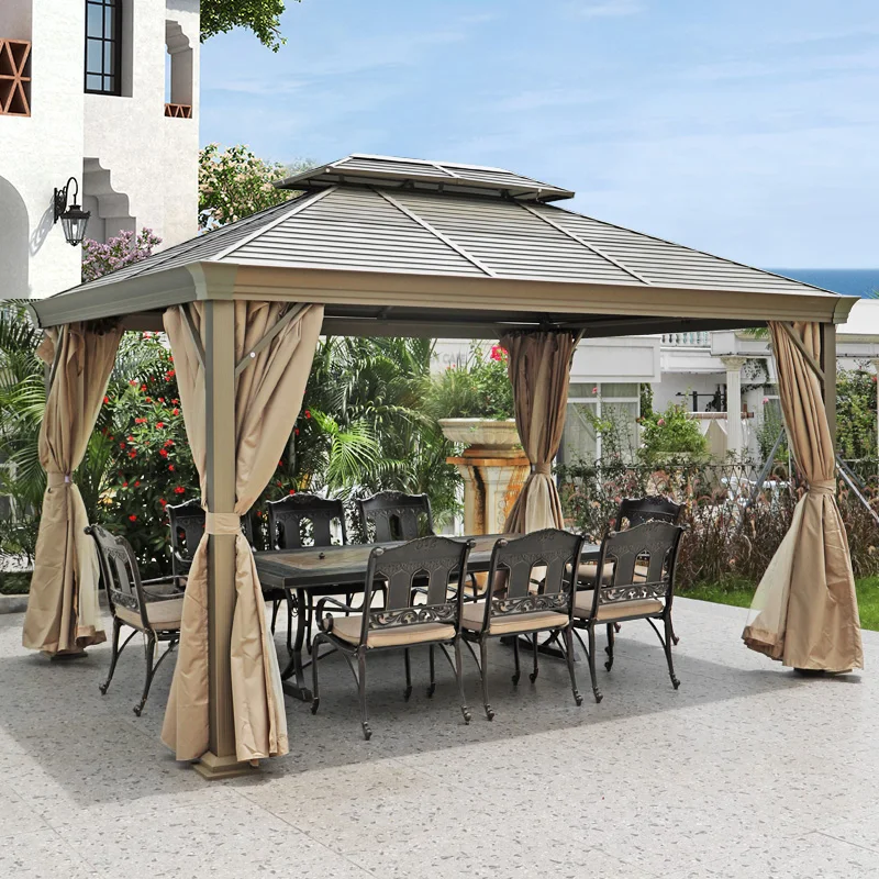 2022 Hot- sale outdoor gazebo 300*400 CM with Galvanized Roof Top Pavilion Aluminium Tent gazebo canopy outdoor