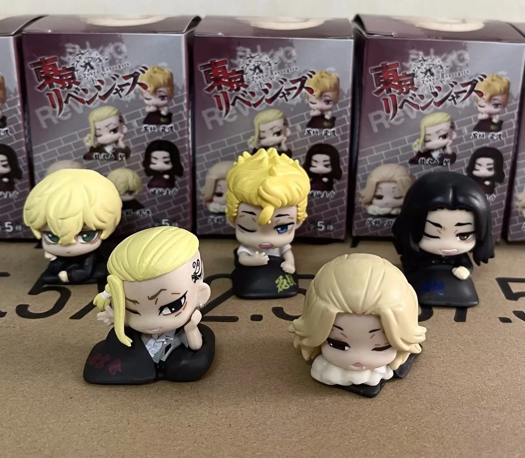 5pcs/set 4.5cm Tokyo Avengers STASTO Sleep PVC Figure Toy Doll Cartoon Manjiro Sano Anime Model Ornament Halloween Decorations