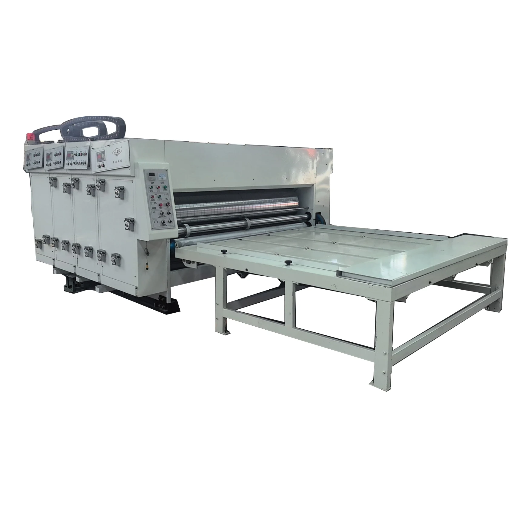 Hot Sale in stock Semi Automatic 2 Color die cutting Machine Chain Feeding Printer Slotter Die Cutter Machine