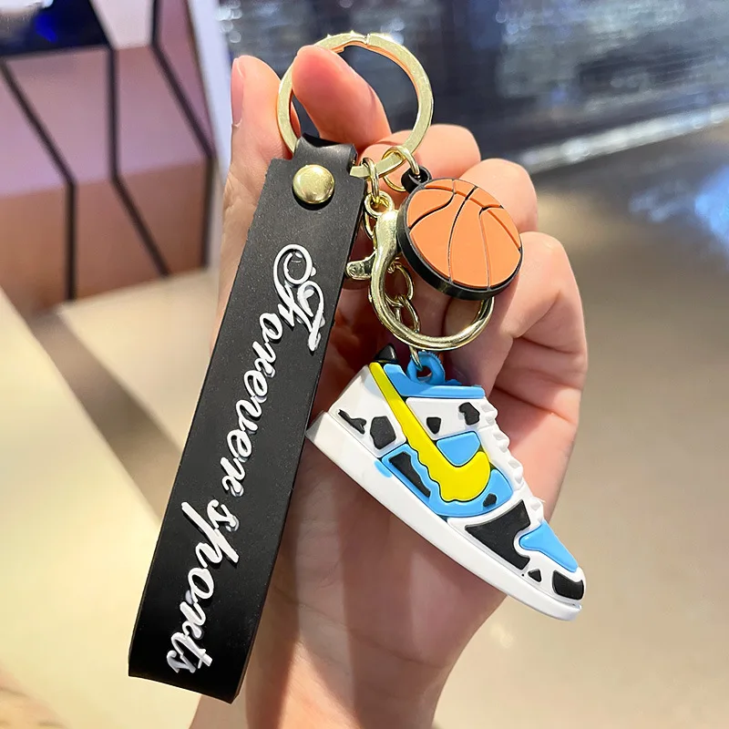 Wholesale Aj Sport Shoes Accessories Couple Rubber Llaveros Keychain Minin 3D Jordan Sneakers Silicone Keyring Charm Pendant