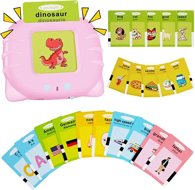 English French Child Flash Card Flash Cards for Kids Educational Learning Electronic Baby Arabic Card Hand-held Reader Toys