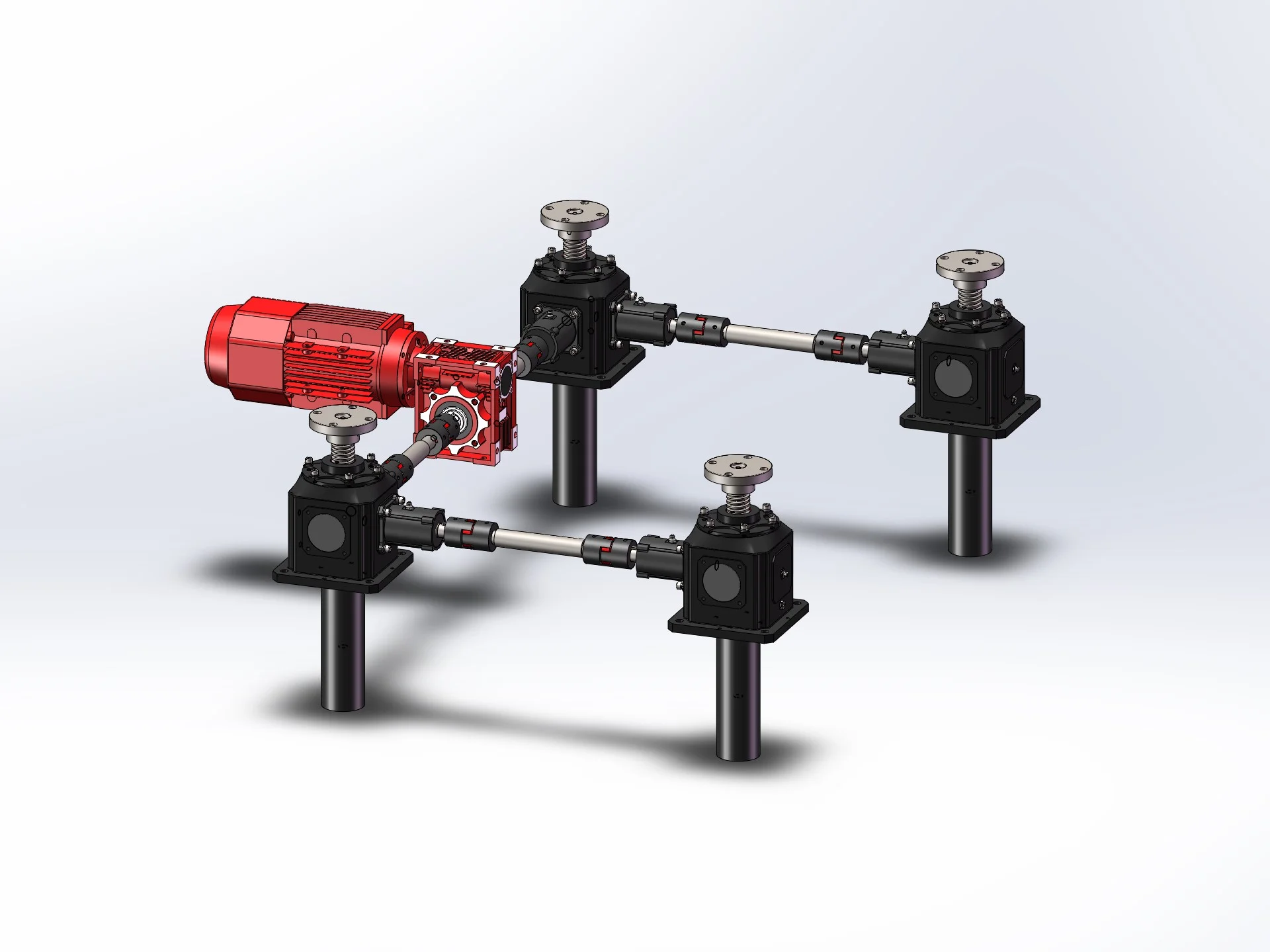 Spiral bevel gear ball screw elevator