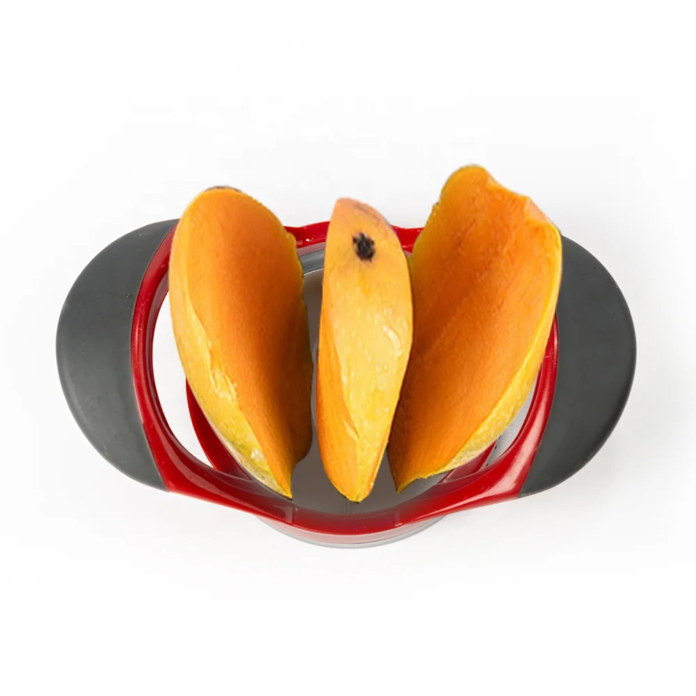 Fruit Gadgets Stainless Steel Mango Slicer Non-slip TPR Handle Mango Cutter