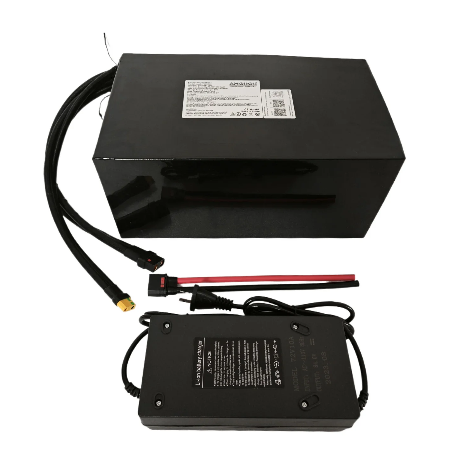 Amorge Customized irregular shape batteries 72v 60AH/63AH/75AH 240A  battery pack  Lishen/ Molicel P42A/ Samsung50S