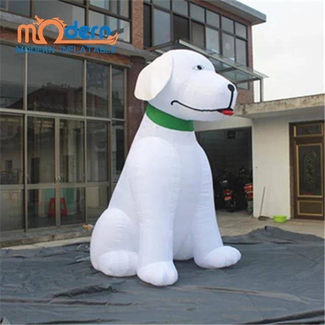 2019 Giant Inflatable White Sitting Dog  Sculpture