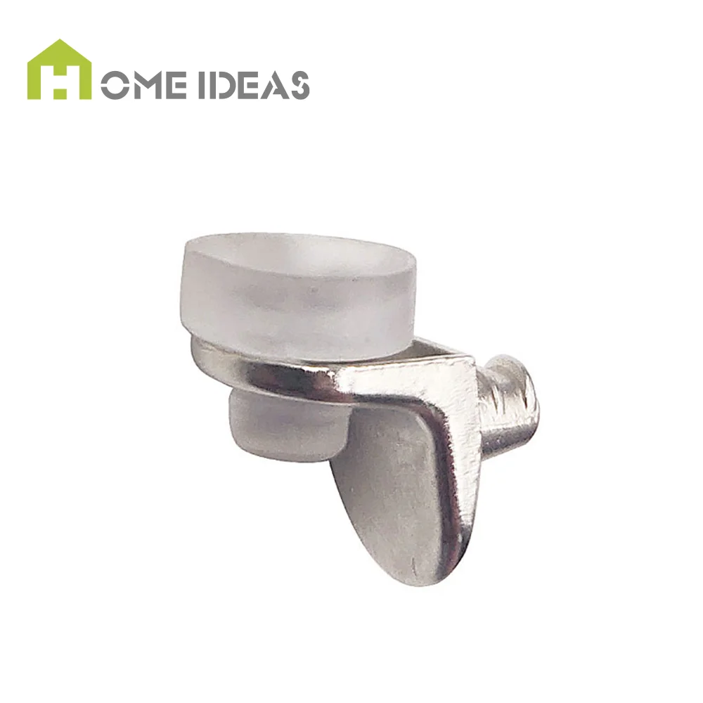 L-образная никелированная прозрачная мебельная фурнитура для поддержки хромированных полок шкафа