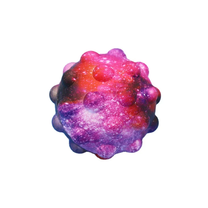 Amazon Hot sale Silicone Set Stress print Fidget Toy keychain 3D Sticky Balls Colorful Squeeze popit fidget toys for kids