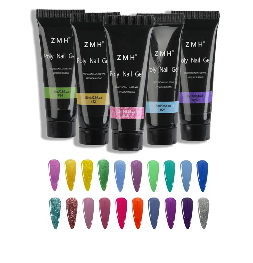 Бесплатный образец ZMH, Собственная Марка, Гель-лак для наращивания ногтей, поставщик полигеля для ногтей