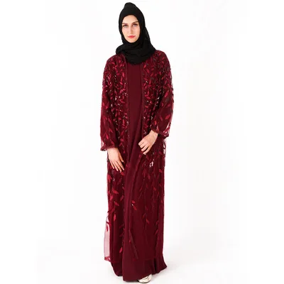 Luxury Elegant Sequins Embroidery Turkey Clothing Islamic borka muslim abaya