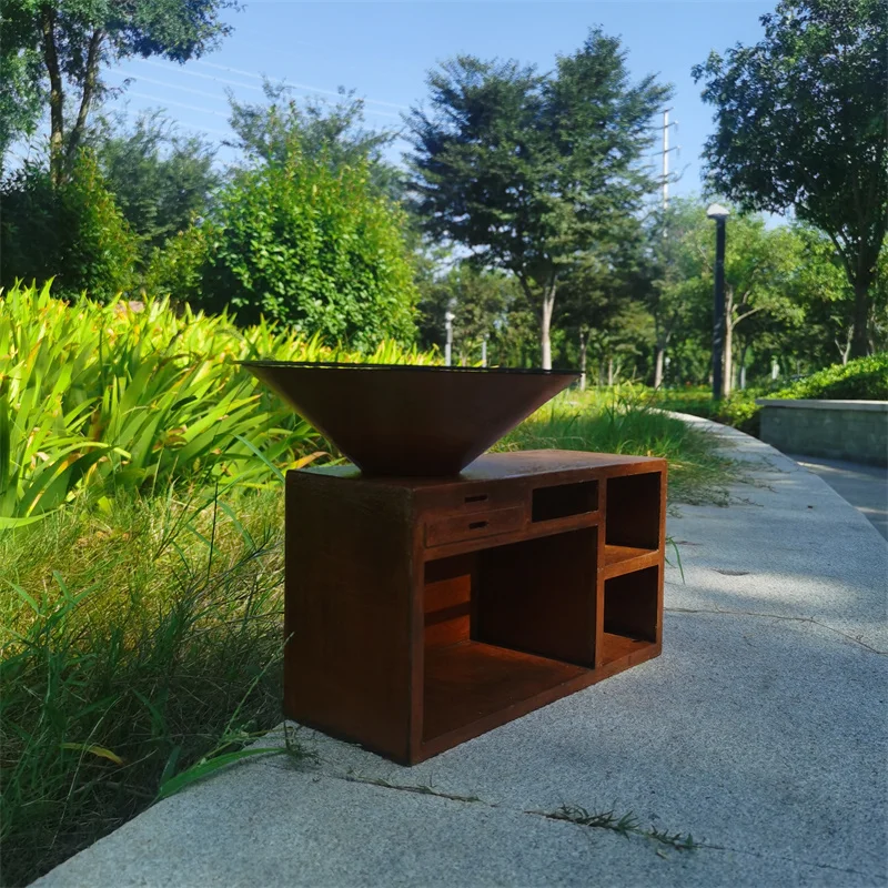 barbeque grill outdoor corten grill bbq charcoal barbeque grill manufacture for sale