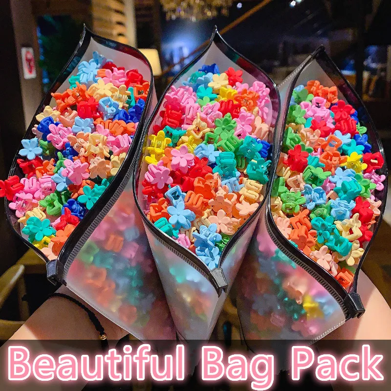 50/60/100 шт. в коробке многоцветный дизайн мини-зажим для волос девочек