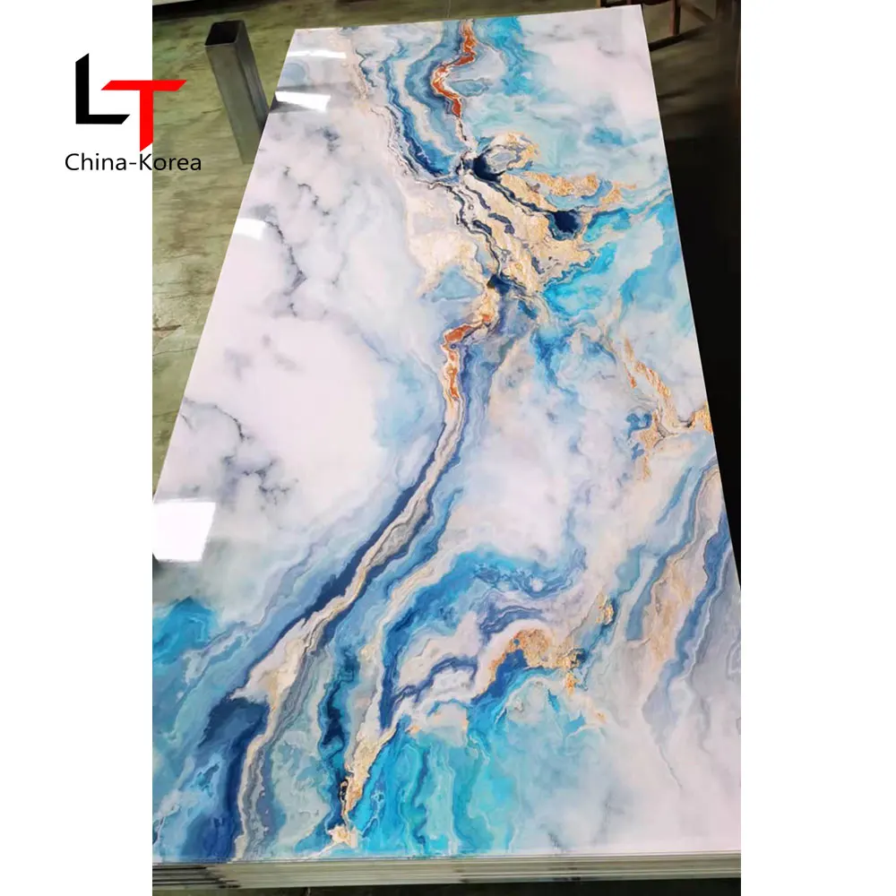 Longtime High Quality High Glossy Bright Color Flexible Wall Decorative Board UV PVC Marble Sheet