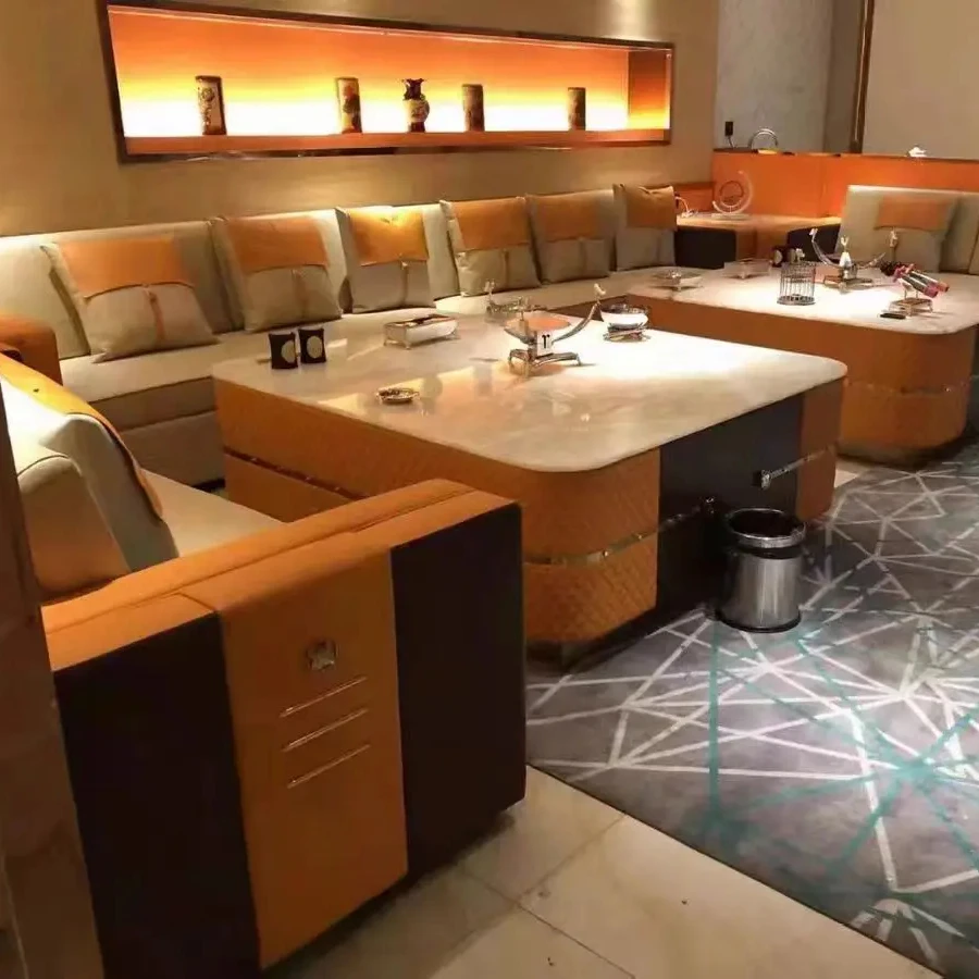 Luxury Bar Club Pu Leather U L Shape Nightclub Lounge Sofa Karaoke Party Furniture Set Sectional