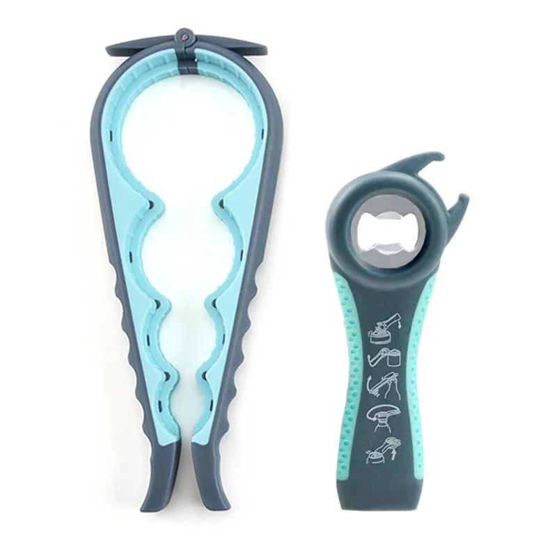 New Design Colorful Nonslip Handles 5 in 1 Multi Function Jar Opener Can Opener Bottle Opener Kit for Weak Hands