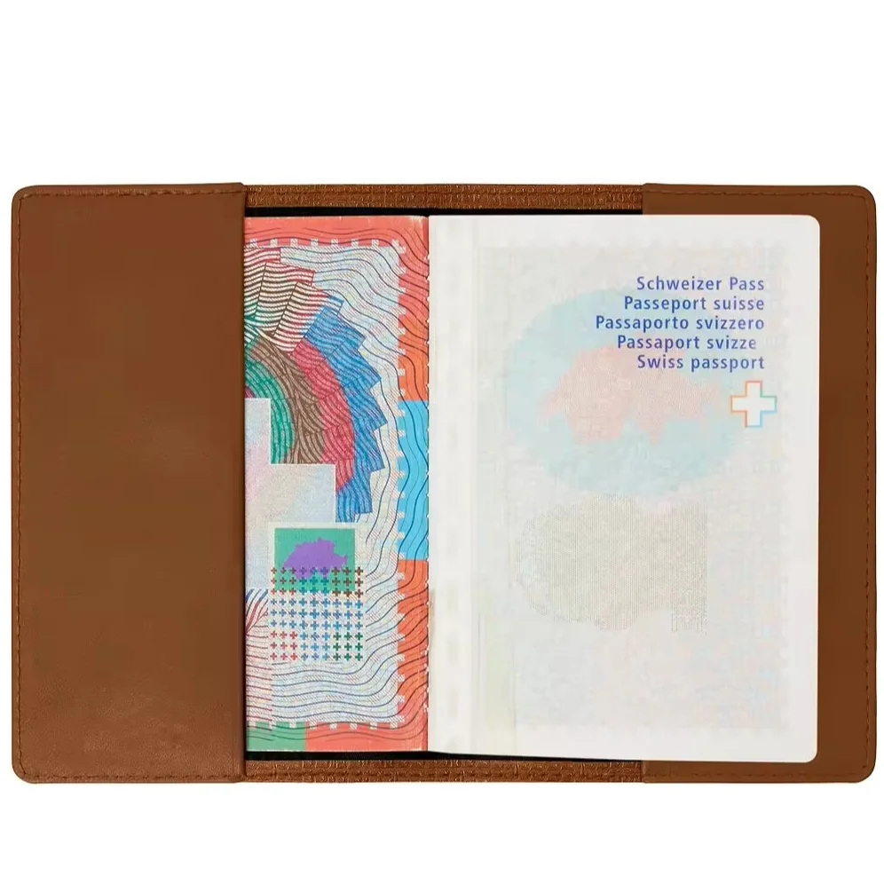 High Quality English PU Leather Card Holder Travel Accessory for Passport Document ID Card Other Documents