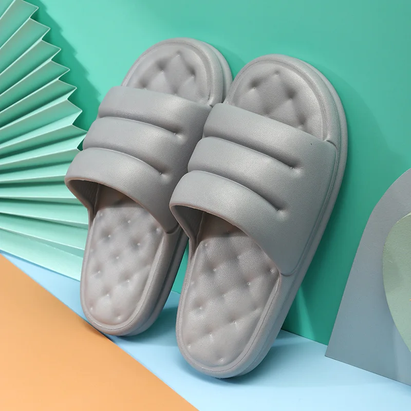 
Eva Sofa Slides Female Thick Soles Soft Indoor Slippers Woman Anti-Slip Sandals Men Summer Platform Woman Bathing Shoes 