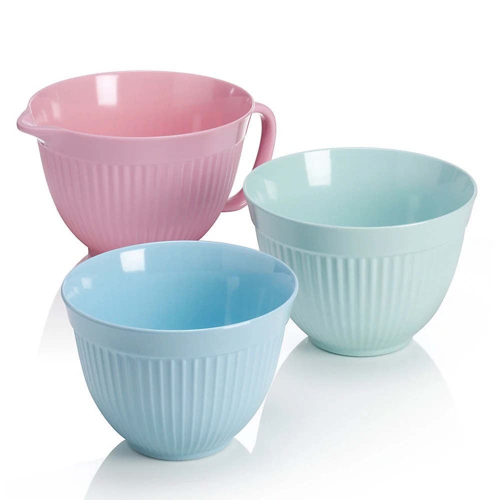 
Reusable High Fashion Unbreakable Melamine Mixing Bowl Set with Non-Skid Silicon Bottom 