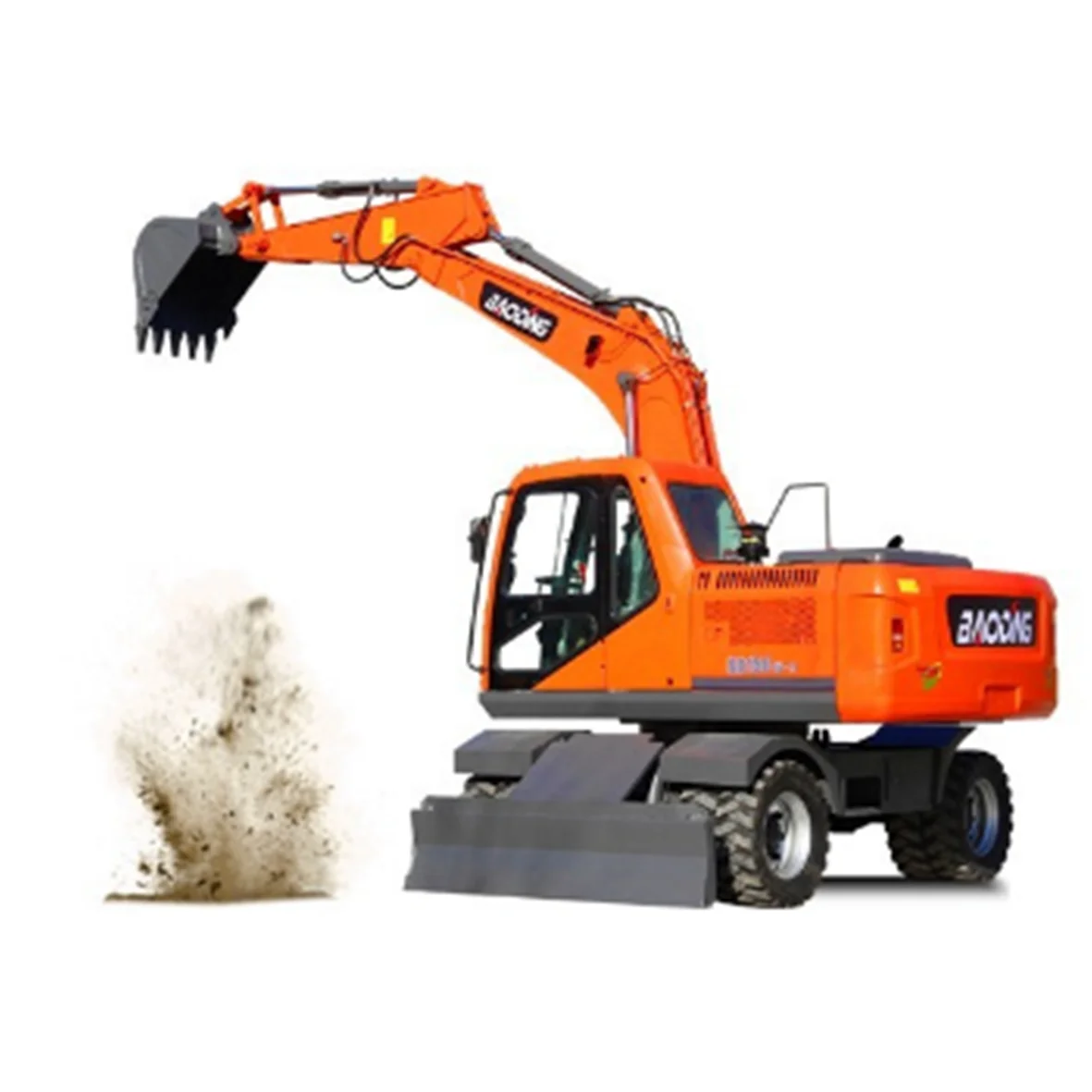 BD150W China famous scrap excavator 15 ton big excavator on wheel mounted scrap grapple
