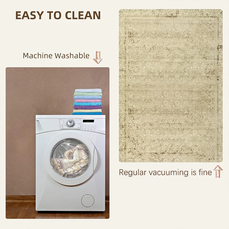 machine washable Vintage Rug Indoor Floor Cover Print Distressed Carpet Brick  Kitchen Living Room Bedroom Dining Room